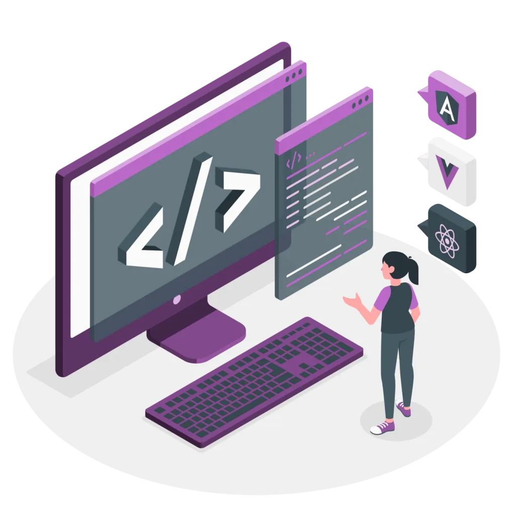 An individual using their device to generate code